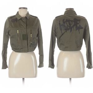 JOYRICH New York Hope Graphic Cropped Military Jacket M